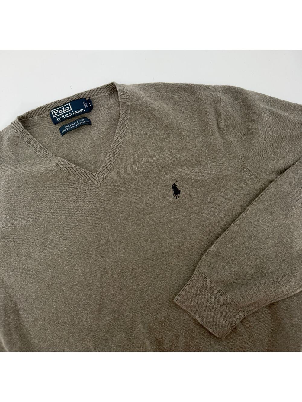 Polo Ralph Lauren 100% Pima Cotton V-Neck Sweater Men's Large